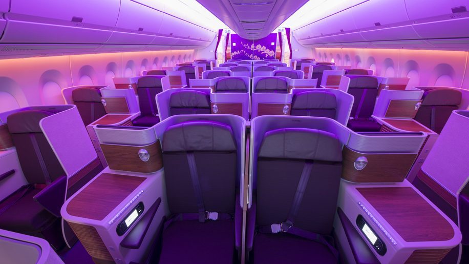 La cabine business de l'A350 de Thai