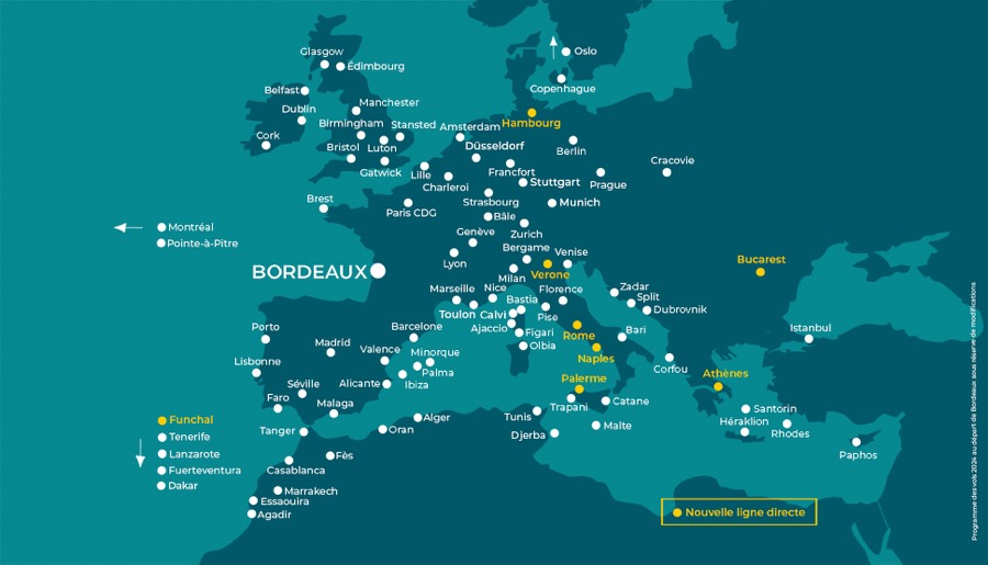 Bordeaux ajoute encore des destinations en 2024