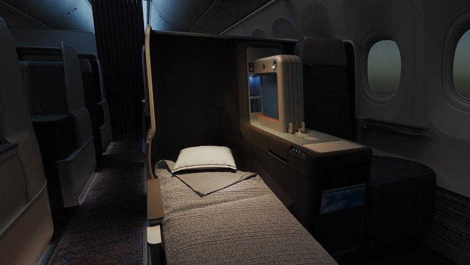 flydubai b737 max 8 cabine business nuit