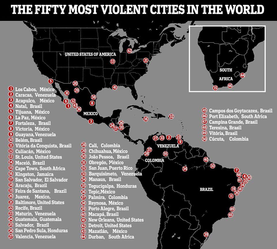 Les 50 Villes Les Plus Dangereuses Au Monde