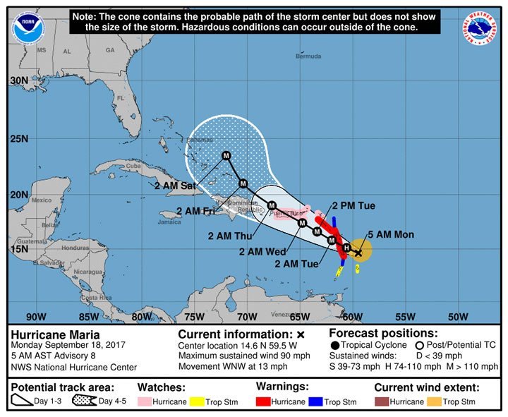 Guadeloupe: suspension des vols du fait de l'ouragan MARIA