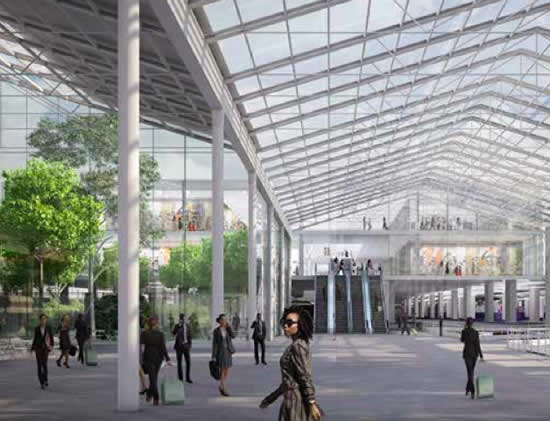 Un jardin reliera le nouveau bâtiment en verre de la façade à la structure existante. jardin gare du nord